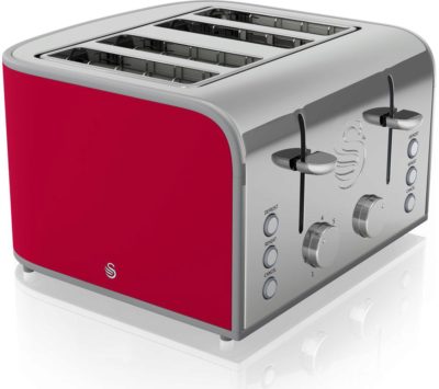 SWAN Retro ST17010RN 4-Slice Toaster - Red SWAN Retro ST17010RN 4-Slice Toaster - Red